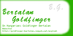 bertalan goldfinger business card